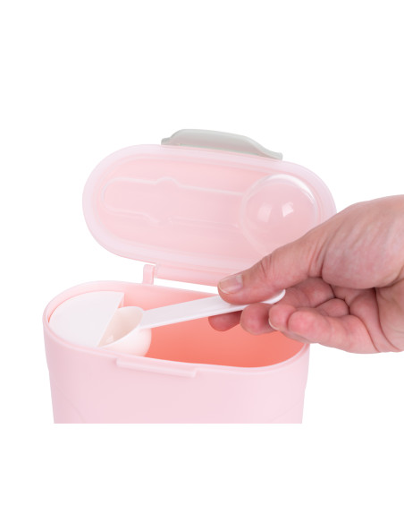 Кутия за съхранение на сухо мляко с лъжичка 130гр. Pink