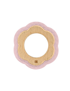 Чесалка дърво-силикон Flower Pink