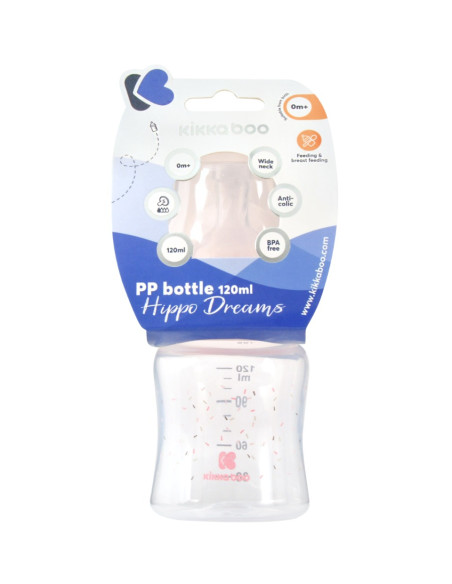 Шише РР 120мл Hippo Dreams Pink