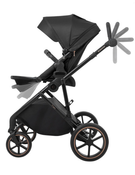 Комбинирана количка 2в1 с кош за новородено Thea Black 2024