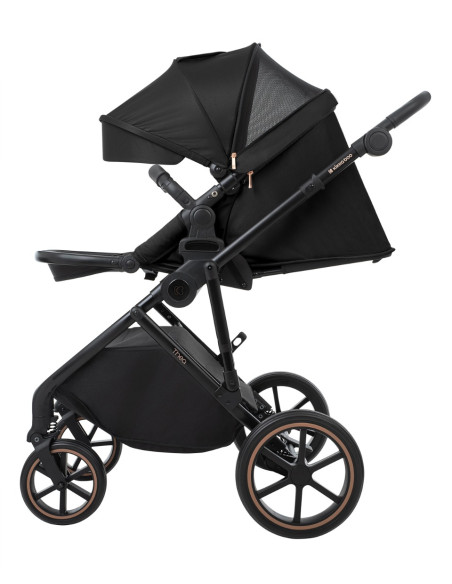 Комбинирана количка 2в1 с кош за новородено Thea Black 2024