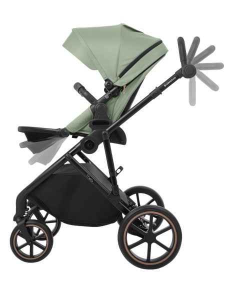 Комбинирана количка 2в1 с кош за новородено Thea Army Green 2024