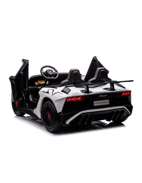 Акумулаторна кола Licensed Lamborghini Aventador SVJ White + батерия 24V/10AH