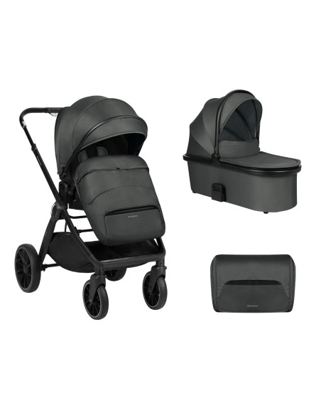 Комбинирана количка 2в1 с кош за новородено Tiffany Dark Grey 2024