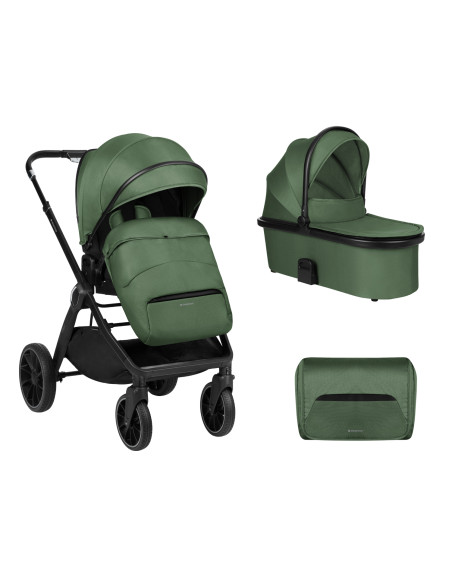 Комбинирана количка 2в1 с кош за новородено Tiffany Army Green 2024