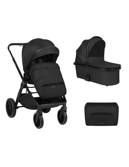 Комбинирана количка 2в1 с кош за новородено Tiffany Black 2024