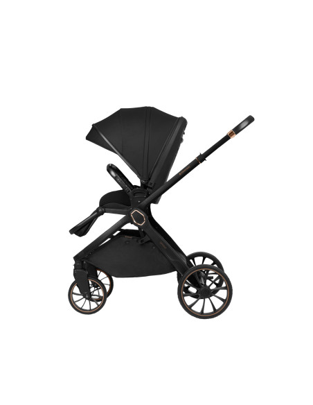 Комбинирана количка 2в1 с кош за новородено Tiffany Black 2024