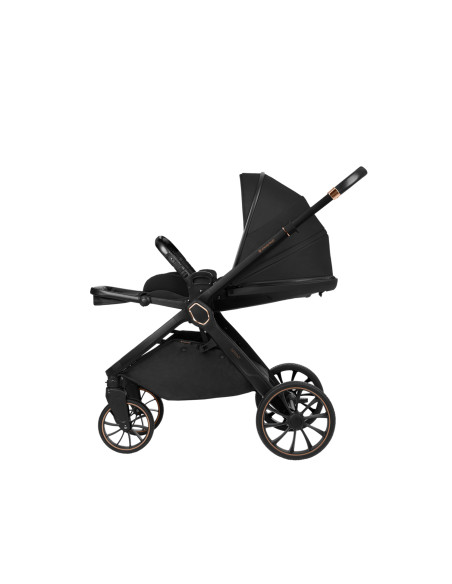 Комбинирана количка 2в1 с кош за новородено Tiffany Black 2024