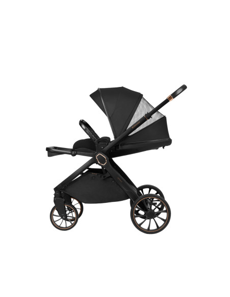 Комбинирана количка 2в1 с кош за новородено Tiffany Black 2024