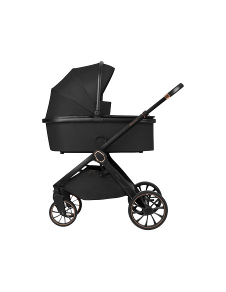 Комбинирана количка 2в1 с кош за новородено Tiffany Black 2024