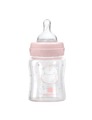 Шише стъклено 120мл Hippo Dreams Pink