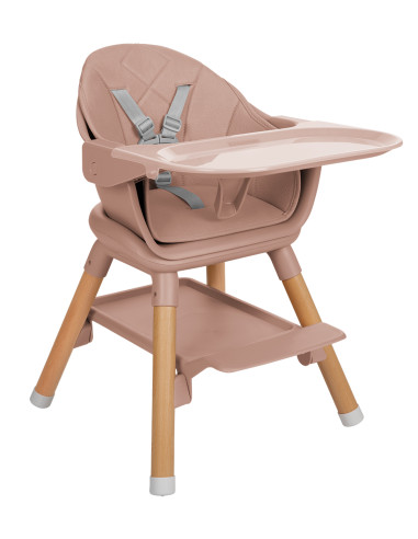 Стол за хранене 6в1 Woody Pink 2024