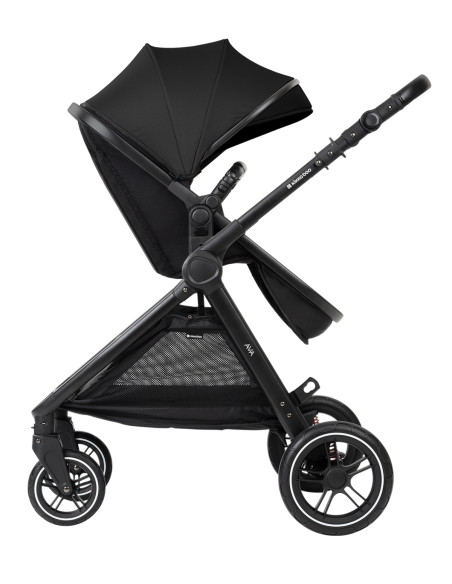 Комбинирана количка 3в1 с кош за новородено Ava Black