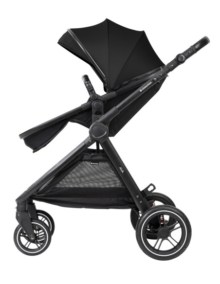 Комбинирана количка 3в1 с кош за новородено Ava Black