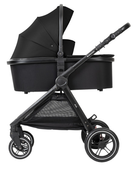 Комбинирана количка 3в1 с кош за новородено Ava Black