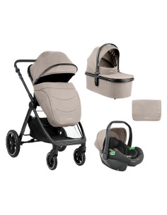 Комбинирана количка 3в1 с кош за новородено Ava Beige