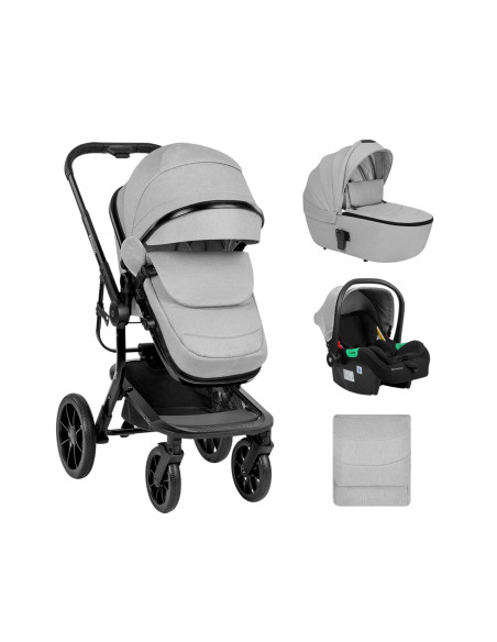 Комбинирана количка 3в1 с твърд кош Irene Light Grey 2024