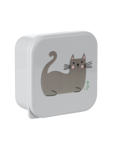 Кутии за храна 4 бр Kitty Cat Grey