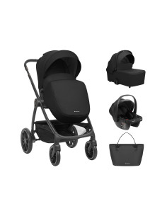 Комбинирана количка 3в1 с кош за новородено Modena Black