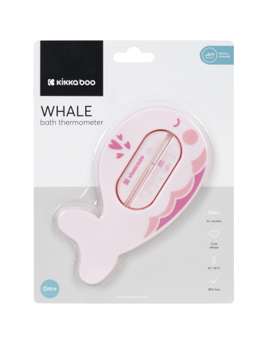 Термометър за вода Whale Pink