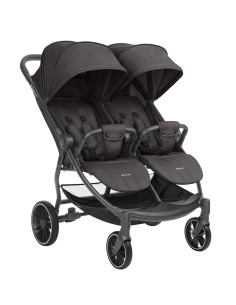 Количка за близнаци Happy 2 Dark Grey 2024