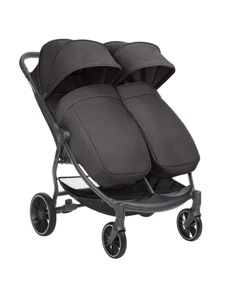 Количка за близнаци Happy 2 Dark Grey 2024