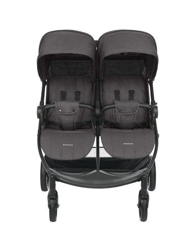 Количка за близнаци Happy 2 Dark Grey 2024