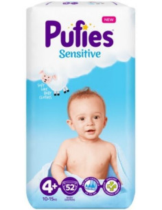 Pufies Sensitive Бебешки пелени MP №4+ Maxi+ 10-15 кг x52 бр