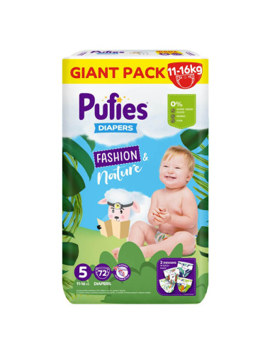 Pufies Fashion & Nature 5 Junior Детски Пелени 11-16 кг х 72 броя