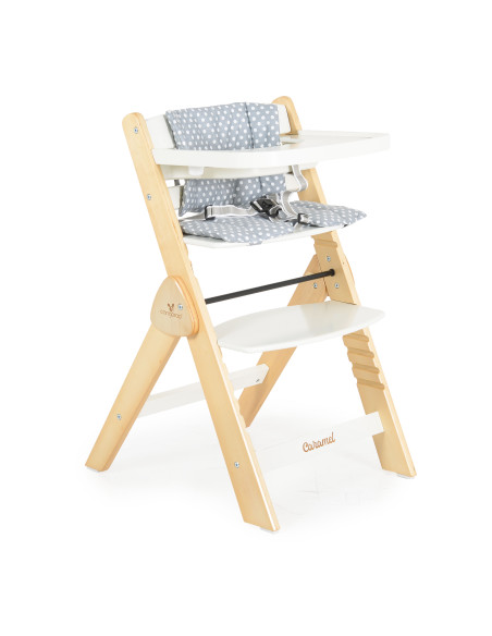 Дървен стол за хранене Caramel бял