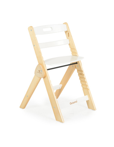 Дървен стол за хранене Caramel бял