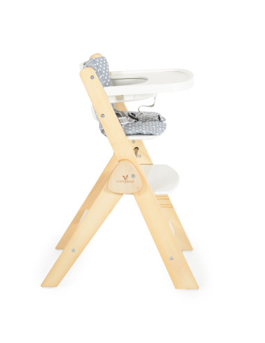 Дървен стол за хранене Caramel бял