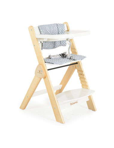 Дървен стол за хранене Caramel бял