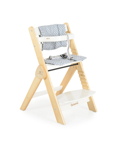 Дървен стол за хранене Caramel бял