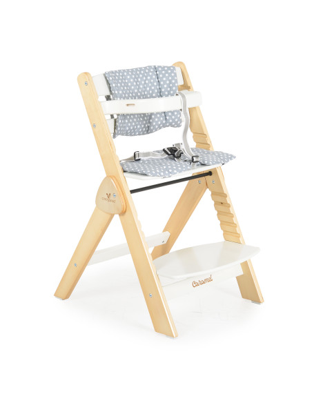 Дървен стол за хранене Caramel бял