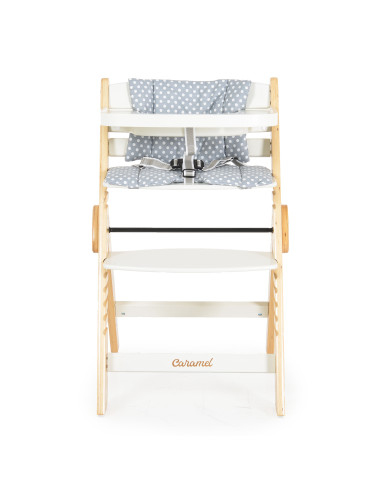 Дървен стол за хранене Caramel бял