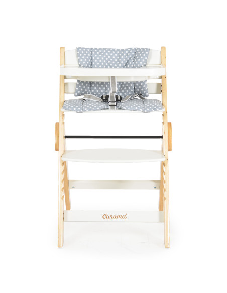 Дървен стол за хранене Caramel бял