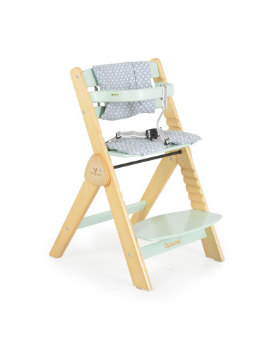 Дървен стол за хранене Caramel мента