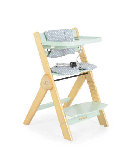 Дървен стол за хранене Caramel мента