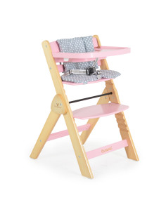 Дървен стол за хранене Caramel розов