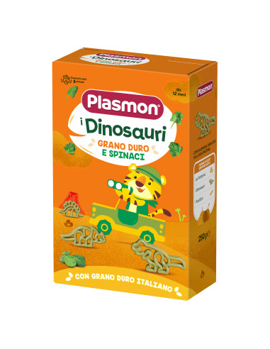 PLASMON БЕБЕШКА ПАСТА ДИНОЗАВРИ СЪС СПАНАК “DINOSAURI“, 12+МБЕБЕШКА ПАСТА ДИНОЗАВРИ СЪС СПАНАК “DINOSAURI“, 12+М