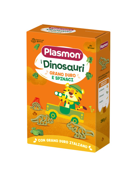 PLASMON БЕБЕШКА ПАСТА ДИНОЗАВРИ СЪС СПАНАК “DINOSAURI“, 12+МБЕБЕШКА ПАСТА ДИНОЗАВРИ СЪС СПАНАК “DINOSAURI“, 12+М