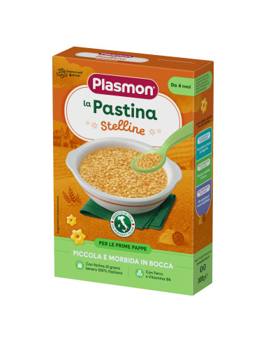 PLASMON БЕБЕШКА ПАСТА ЗВЕЗДИЧКИ “STELLINE”, 6+МБЕБЕШКА ПАСТА ЗВЕЗДИЧКИ “STELLINE”, 6+М