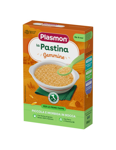 PLASMON БЕБЕШКА ПАСТА ЗРЪНЦА “GEMMINE”, 6+МБЕБЕШКА ПАСТА ЗРЪНЦА “GEMMINE”, 6+М