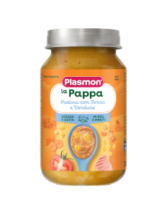 PLASMON ПЮРЕ ОТ БЕБЕШКА ПАСТА, ЗЕЛЕНЧУЦИ И РИБА ТОН,...