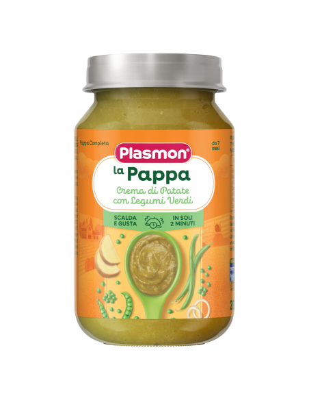 PLASMON ПЮРЕ ОТ ГРАХ, ЗЕЛЕН ФАСУЛ И КАРТОФЕНО ПЮРЕ, 7+МПЮРЕ ОТ ГРАХ, ЗЕЛЕН ФАСУЛ И КАРТОФЕНО ПЮРЕ, 7+М