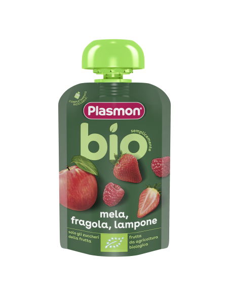 PLASMON БИО ПЛОДОВА ЗАКУСКА ЯБЪЛКА И ЯГОДА, 6+мБИО ПЛОДОВА ЗАКУСКА ЯБЪЛКА И ЯГОДА, 6+м