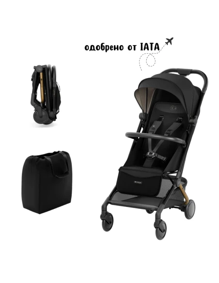 KinderKraft PILOT 2 бебешка количка MIDNIGHT BLACK