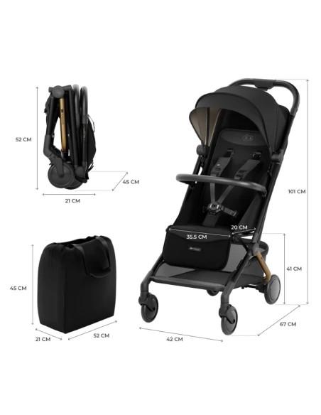 KinderKraft PILOT 2 бебешка количка MIDNIGHT BLACK
