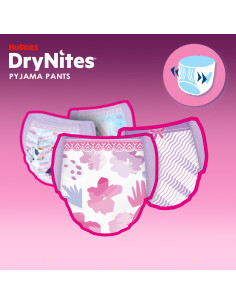 Huggies Dry Nites Нощни пелени - гащички за момиче 8-13г,... 2